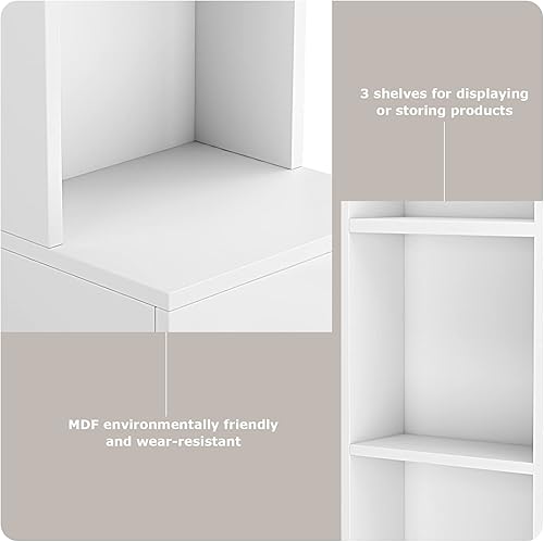 Miniatura 8 de BNSPLY Armario alto de baño, gabinete estrecho de lino delgado con estantes abiertos de 3 niveles y cajón, torre de lino independiente para baño,