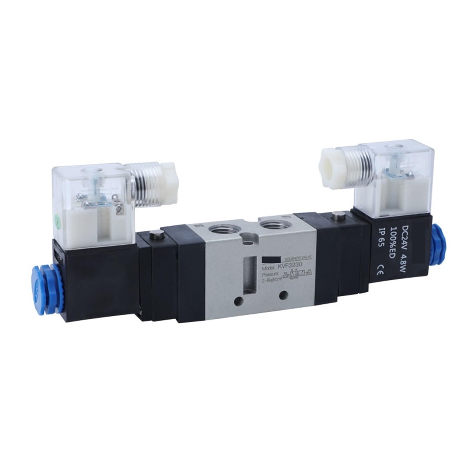Válvula solenoide KVF3230 de doble cabezal neumática de 5 vías y 2 posiciones DC12V