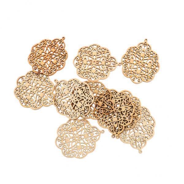 4x10pcs Laser Cut Wood Shapes for Crafts Wood Charms DIY Woodcrafts Decoration-image-43