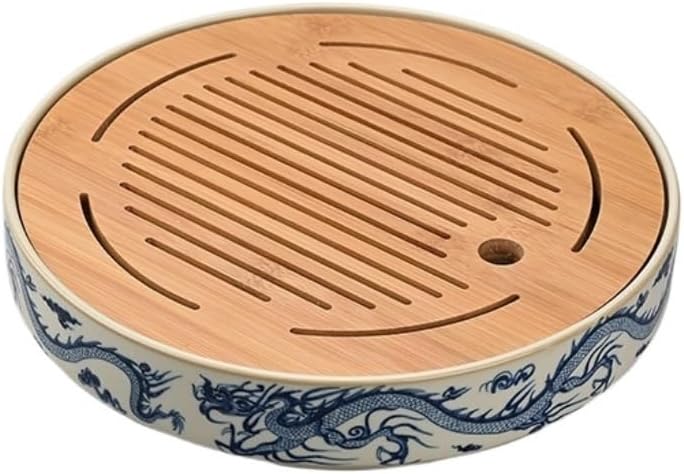 Tea Tray Dragon Pattern Kung Fu Tea Set Ceramic Water Storage Tea Tray Home Drainage Tea Tray Tea Set Tray Tea Trays