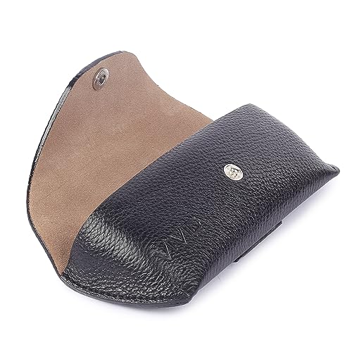 Image of Unisex Lightweight Specs Snap Button Eyewear Dabbi Leather Soft Case Cover
