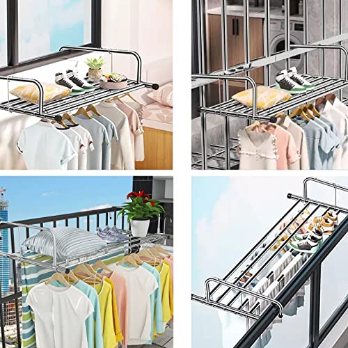 Étendoir à chaussures de balcon extensible et suspendu sans perçage