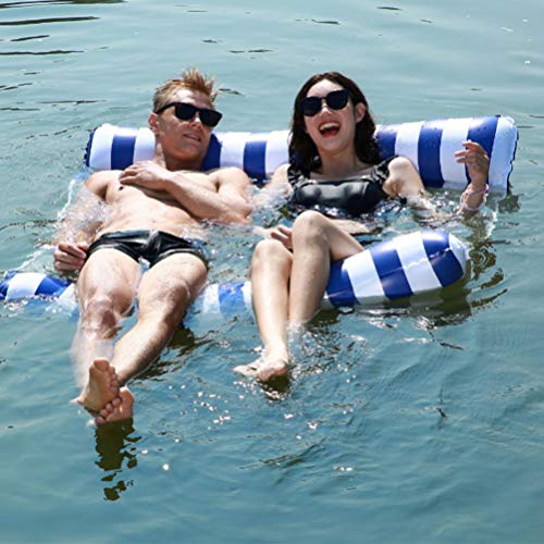 VICASKY Rede de flutuação para piscina e espreguiçadeira inflável para nadar com rede flutuante de v