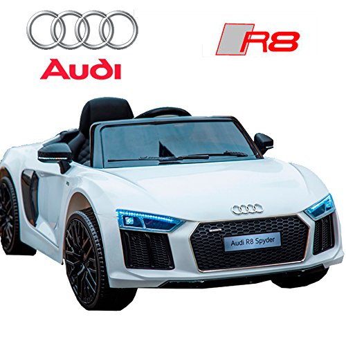 Babycoches - Coche electrico de batería para niños, 12 VOLTIOS, MONOPLAZA, con LICENCIA OFICIAL AUDI, suspensión, control parental 2, 4...