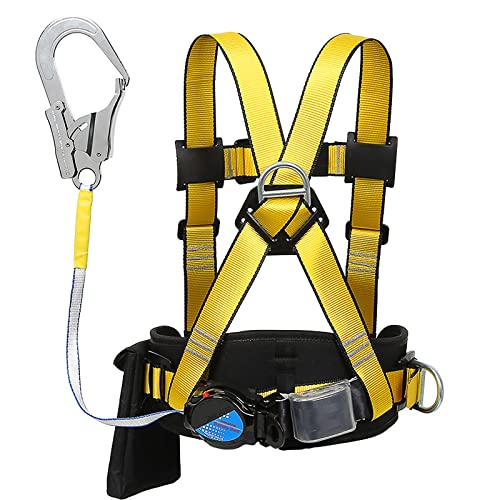 YUHAI Kits de arneses de Seguridad, Multiusos para Exteriores, Medio Cuerpo/Cuerpo Completo, arnés de detención de caídas Ajustable, Altura de Cuerpo Completo,1M Cover