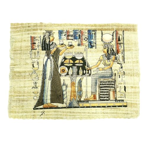 Papyrus de la déesse Hathor original peint main art égypte antique