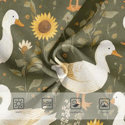 Wusikd White Ducks Girls' Underwear Cotton Sunflowers Green Girls Briefs Soft Toddler Underwear 2T3