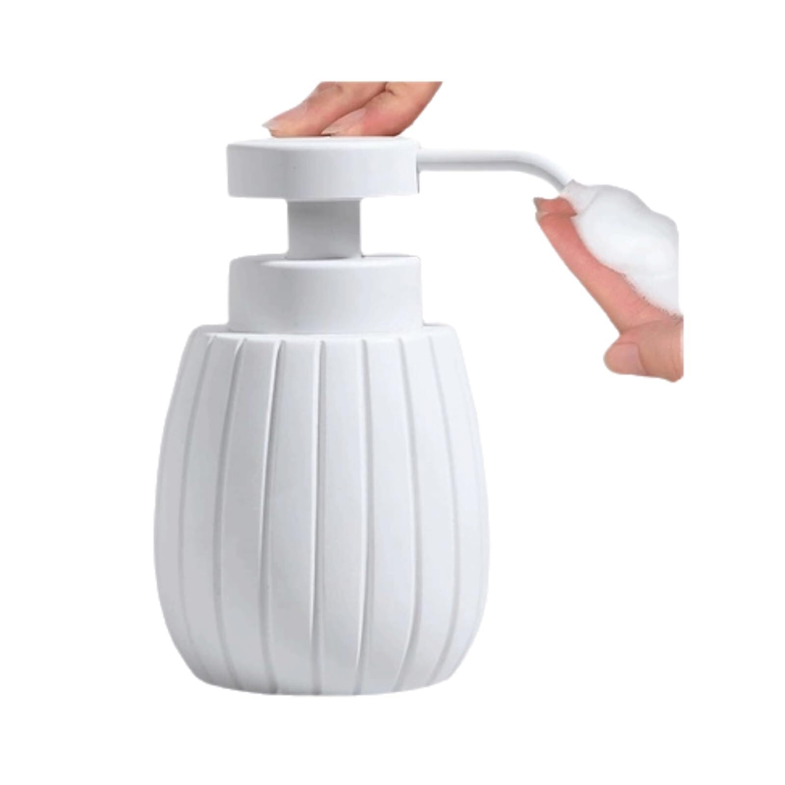 Qyleee White2 Hand Refillable Foaming Hand 11Oz Resin Bottle Empty Removable Dish For Bathroom(White2)
