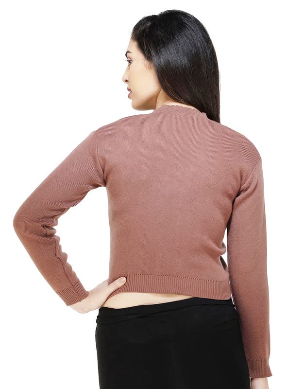 Image of Women Winter Wear V-Neck Full Sleeves Regular Fit Woollen Blouse