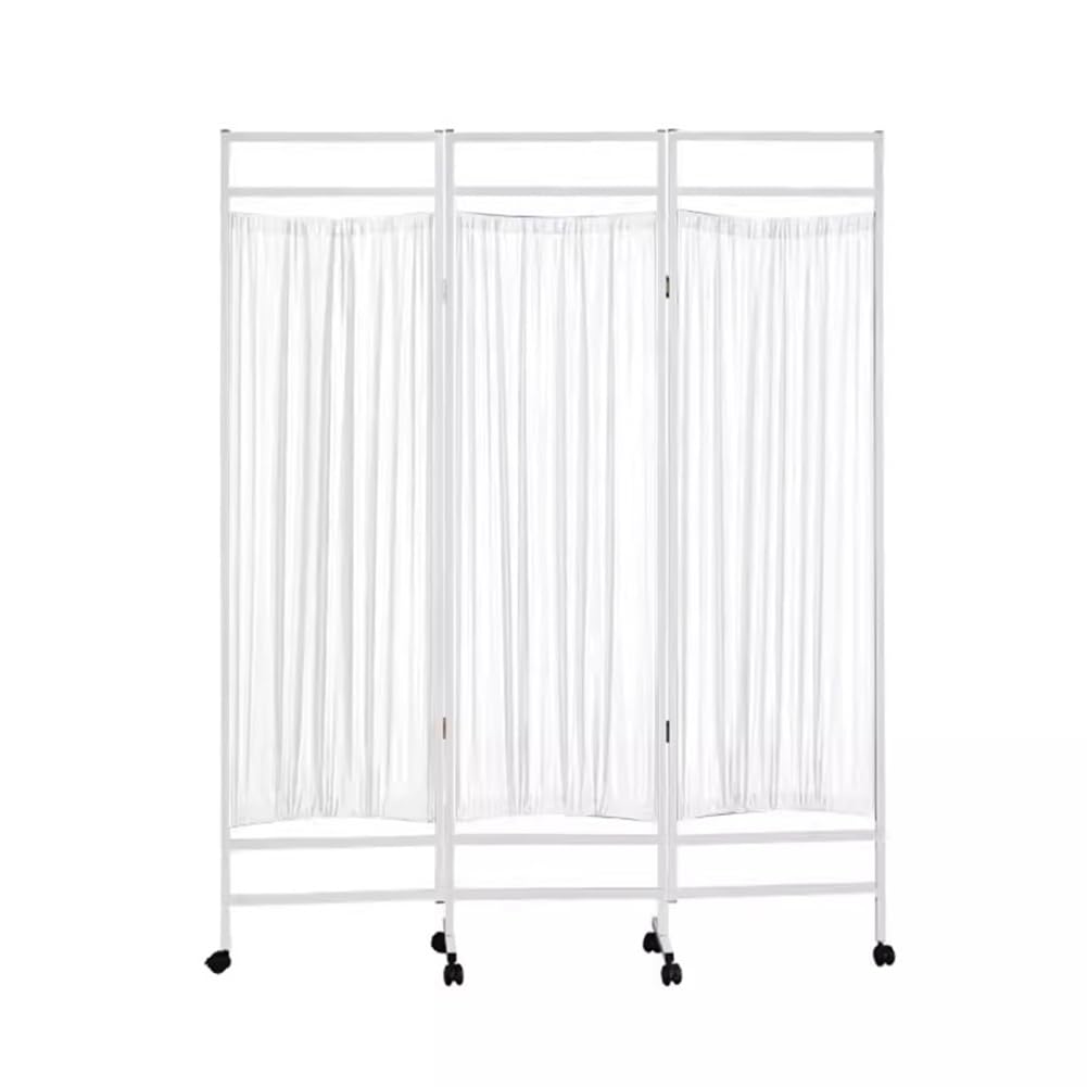 Cloison amovible sur roulettes : paravent médical vert pliable 3 à 6 panneaux