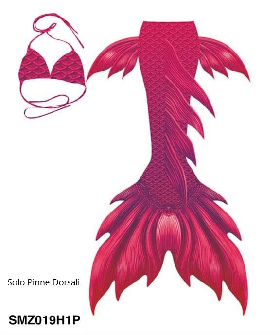Costume Coda Sirena Fucsia Unisex Donna Professionale Mermaid Tail Mare Piscina SMZ019H1