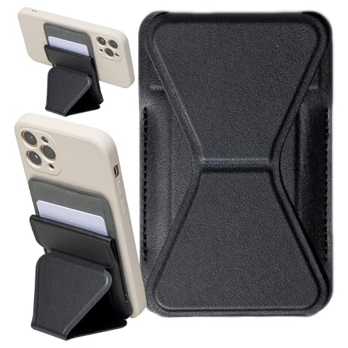 [Splenno] MagSafe カードケース スマホ スタンド グリップ iPhone 16 15 14 13 12 対応 カード 2枚収納 (ブラック)