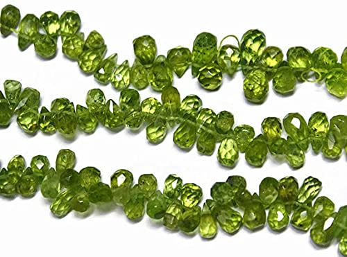 Perles en péridot facetté haut de gamme pour joaillerie artisanale