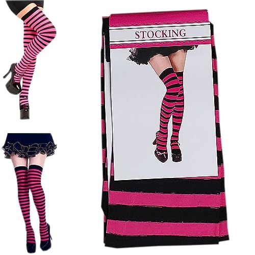 Meia 7/8 Longa Listrada Adulto: Festa Fantasia Cosplay Dança Halloween (Branco)