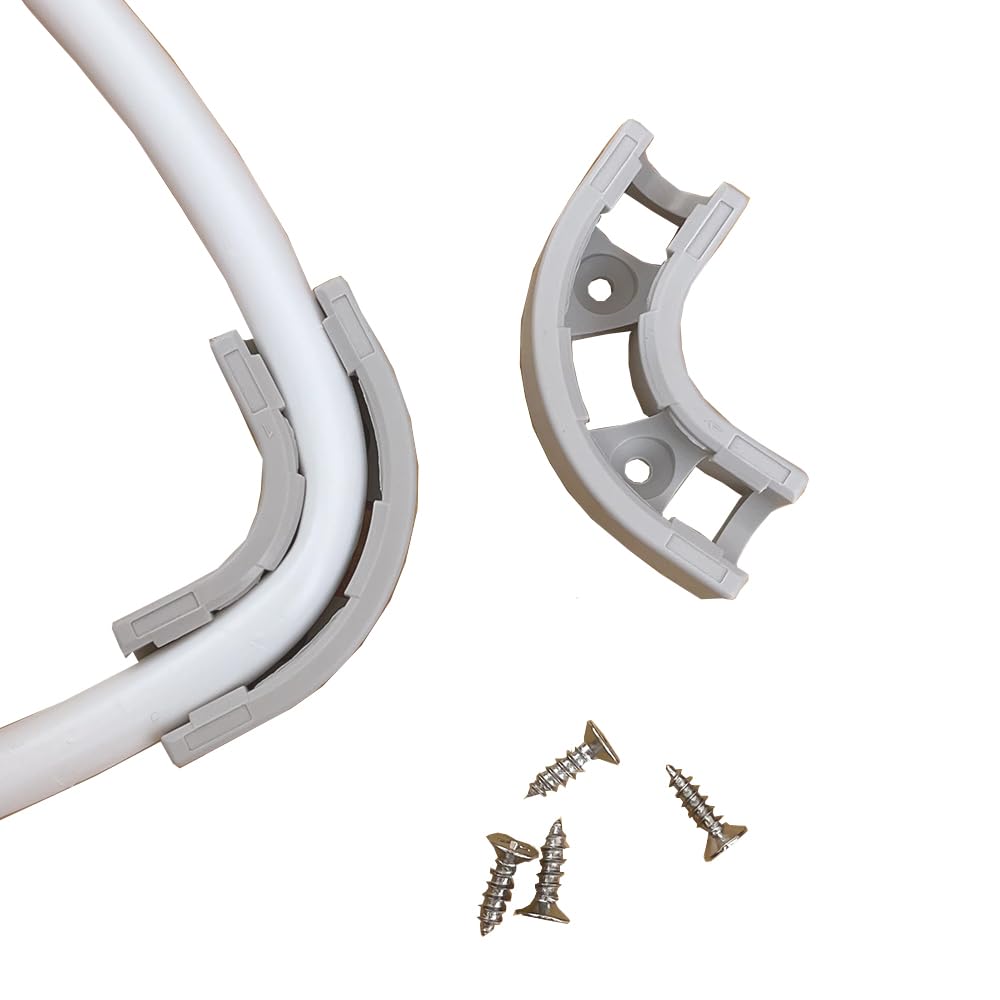 GIFTED LUGAR 4 Piece Fits 3/8'' RO Water Line Tubing 90 Degree Bend Elbow Conduit with Matching Screws, Gray, ROWT-C48-G