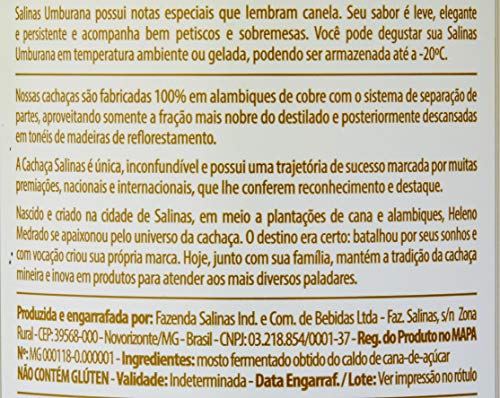 Cachaça Salinas Umburana 1L