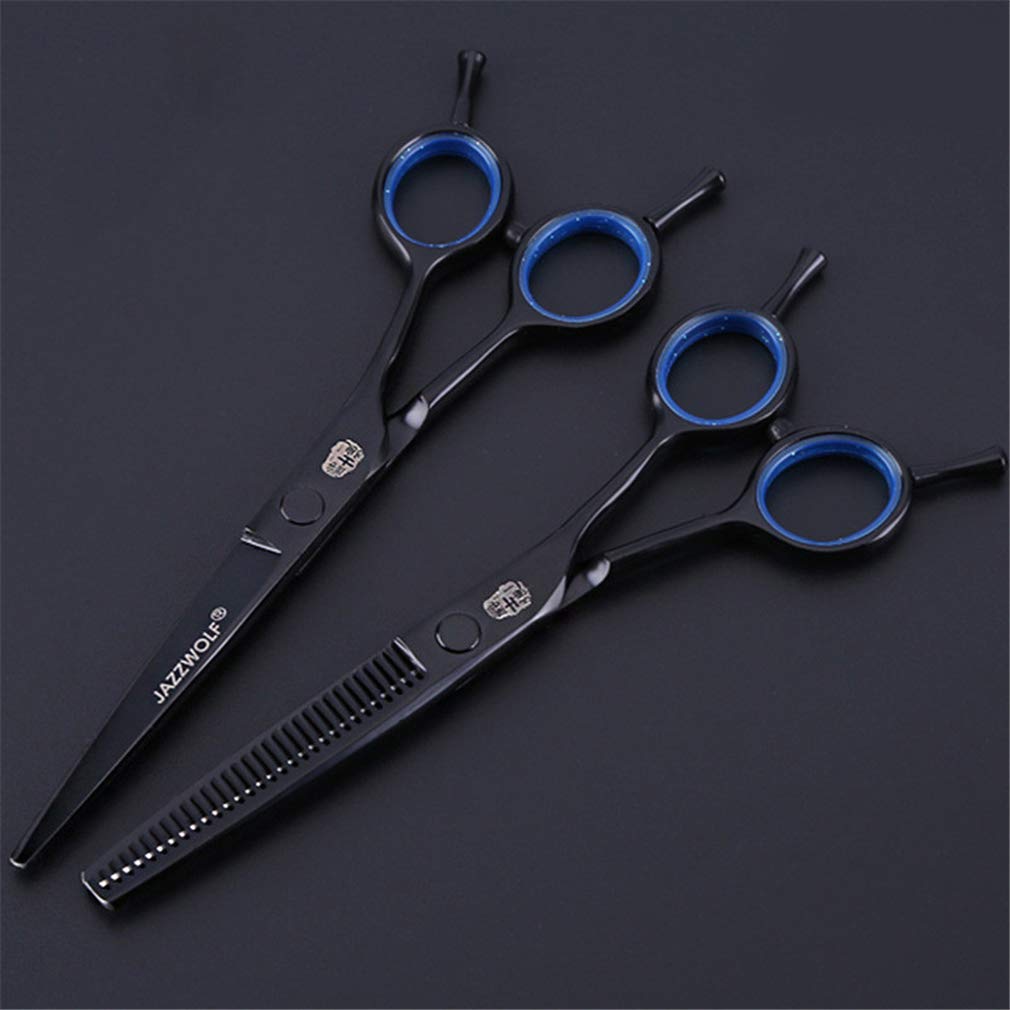 6.0 Friseur Professionelles Scheren Set, Haarschneidescheren Barber (440C Edelstahl Styling-Tool), Licht Und Sharp, Für Salon, Barbier Oder Home Use,Blau