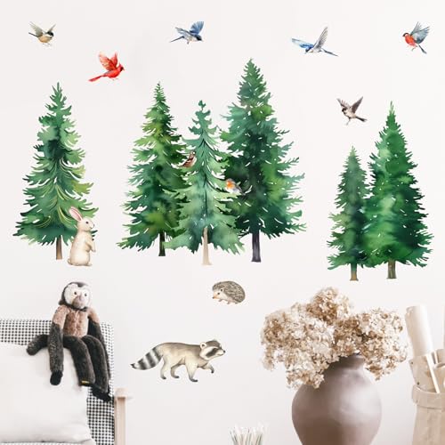 Vinilo decorativo Animales Bosque en acuarela Mfault miniatura 3
