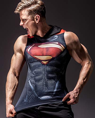 Red Plume Men’s Sleeveless Hoodie Men / Gym Tank Tops Bodybuilding Sleeveless Workout Hoodie Muscle Cut Off Sweatshirt For Men (Black A, Xl) #TOP5