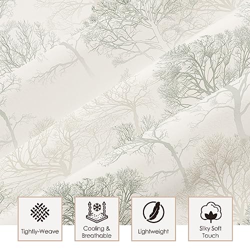 Hcora King Size Sheets - Floral Print - Luxury 90Gsm Brushed Microfiber Bed Sheets - Breathable Cooling Sheets For King Size Bed - 16" Deep Pocket, Extra Soft, Shrinkage, And Fade Resistant - 4 Pc #TOP1