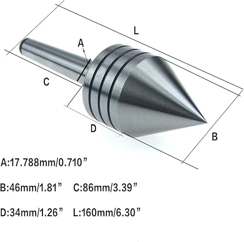 Miniatura 2 de HFS (R) Centro de contrapunto vivo de servicio pesado (#2 Morse Taper)