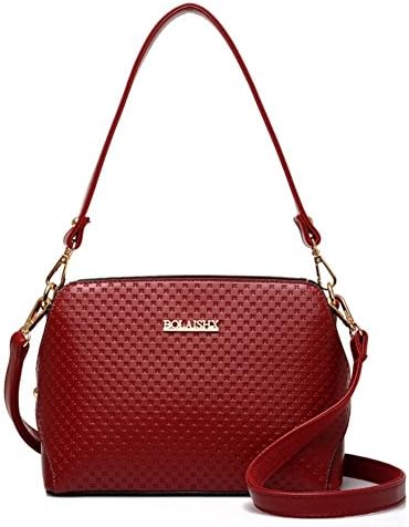 YAGELAIS Europe New Trend Style Handle Beautiful Popular Leather Crossbody Shoulder Bags Handbag-Red
