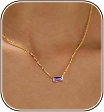Gold Necklace for Women,Dainty Gold Necklace 14K Gold Plated Cubic Zirconia Pendant Necklace Diamond Choker Necklace for Women Cute Crystal Necklaces Aesthetic Gold Jewelry Birthday Gift
