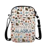 ZJXHPO Alaska Cruise Trip Cross Body Bag Alaska Travel Vacation Gift Souvenir Let’s Go To Alaska Camping Messenger Bag (Alaska CB)