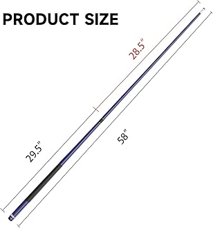 GSE Games & Sports Expert 58" 2-Piece Fiberglass Graphite Composite Billiard Pool Cue Stick, Set of 4 Pool Cues Sticks, 18/19/20/21 Oz Billiard Cue Sticks (Matte Blue)