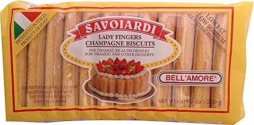 Lady Fingers for Tiramisu, Savoiardi, 2 pack 7 oz each with Bamboo Tongs - Baked in Italy