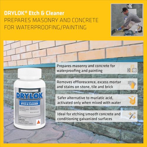 Drylok UGL White - Powder concrete and masonry etch & cleaner - Prepares interior/exterior masonry and concrete for waterproofing and painting - 12 ounce - Thumbnail 5