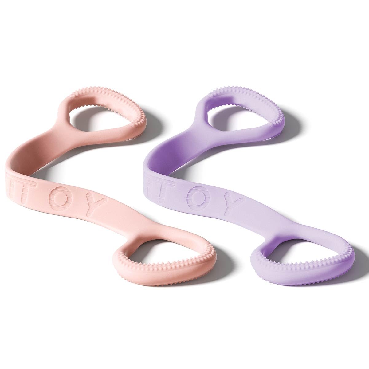 YOTTOY Figure 8 Resistance Band, Elastic Resistance Band with Comfortable Handles for Home Workout, Physical Therapy, Arm, Leg & Glute Training (Pink+Purple, 20+35 LB)