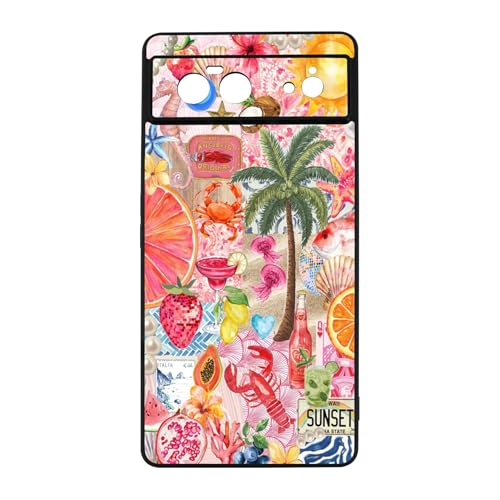 qizjio Summer Phone Case Shockproof Protective Collage Phone Cover for Google Pixel 6