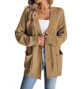 Pink Queen 2024 Fall Sweater Cardigan for Women Long Sleeve Button Down Open Front Oversized Card...