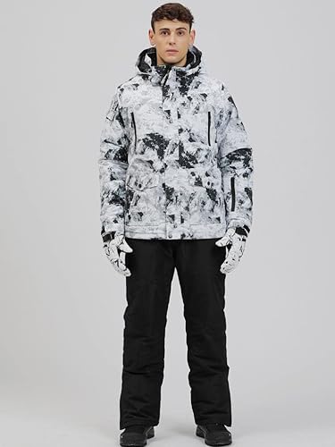 Miniatura 2 de Conjunto de chaqueta y pantalones para hombre aislado impermeable trajes de nieve para snowboard para deportes de nieve