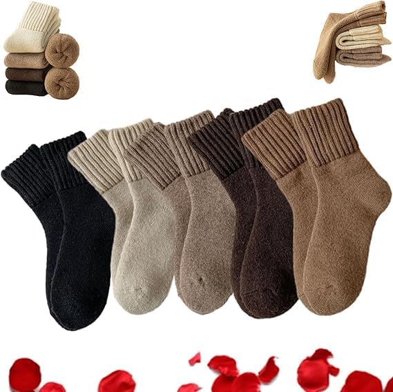 Women's Solid Mid Calf Socks - Cozy Warm Knit Crew