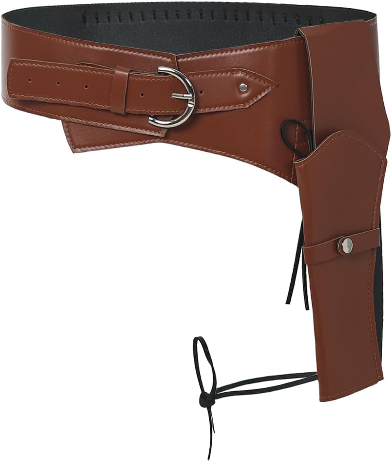 Medieval Masquerade Cowboy Holster Belt Faux Leather Revolver Holster
