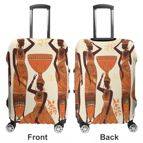 Travel Luggage Cover Elastic Suitcase Protector Anti-Scratch Washable African Tribal Woman Luggage Sleeve Tsa Approved Carry on Covers Baggage Cover Fits 18-32 Inch Luggages3