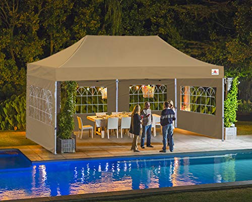 Image of ABCCANOPY Pop up Canopy Tent with Elegant Church Window 10X20,Beige