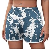 Womens Lightweight Quick Dry Sweat Shorts Comfy Casual Elastic Waist Tie Dye Shorts Running TrackSho