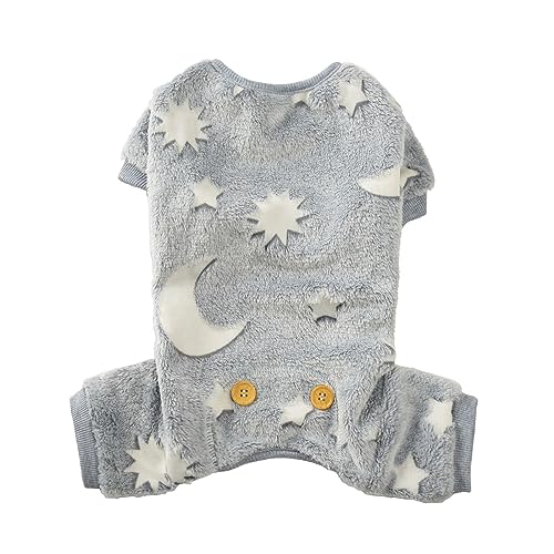 Btgghytr Abrigo de franela gruesa para mascotas, para perros machos o hembras, para uso en interiores y exteriores, pijama brillante en la oscuridad para mascotas