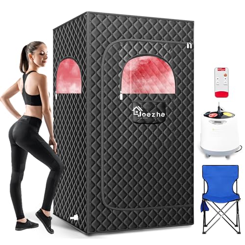 Joezhe Infrared Sauna Box,Portable Steam Sauna Tent for Home,Personal Sauna Room with Remove Control,at Home Sauna Full Body,1200W 3L,with Infrared Iight, for Women&Men