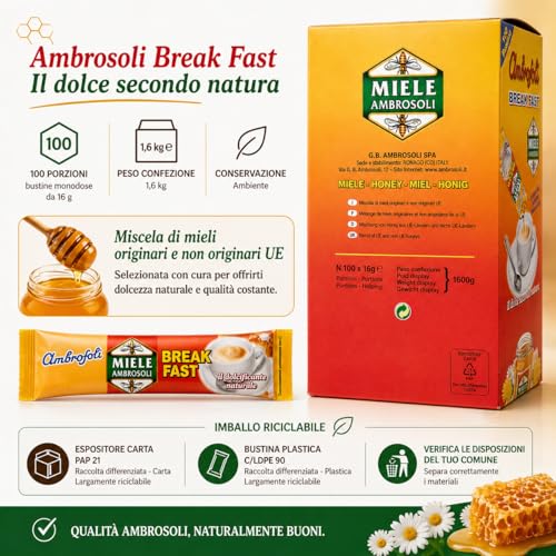 Ambrosoli Espositore 100 bustione Miele di Fiori gr.16, 11 - 7