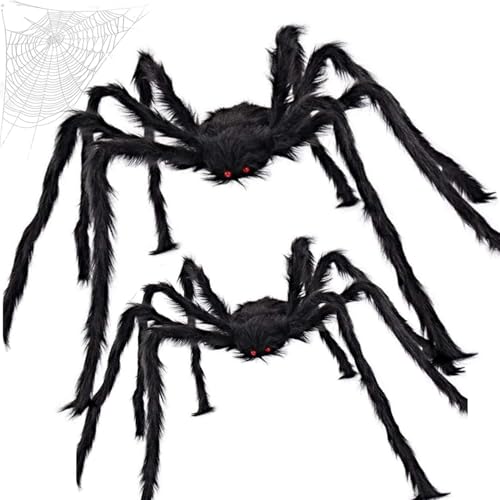 OUOQI Lustre grande de Halloween de 90 cm - peludo e gigante para decoração de interiores e exteriores, jardim e festa