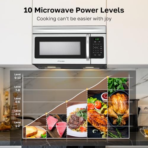 Image of 30 inch Over the Range Microwave Oven, ThermoMate 1.7 Cu. Ft. Capacity Microwave Over the Stove with One Touch, 1000 Cooking Watts, 300 CFM, 10 Power Levels, LED Lighting, Stainless Steel