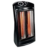 Optimus H-5235 Fan Forced Tower Quartz Heater with Thermostat