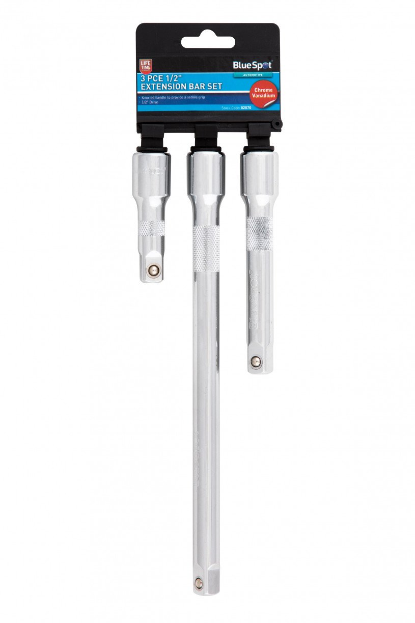 Bluespot Tools 02070 1/2In Square Drive Cv Extension Bar Set 3 Piece