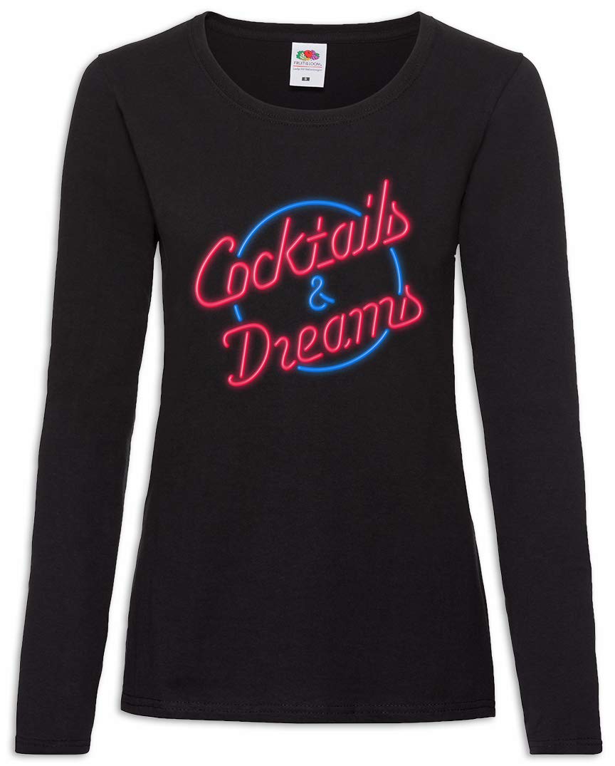 Urban Backwoods Women's Black Cocktails & Dreams Cocktail Movie Logo Long Sleeve T-Shirt Size Xs