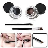 Delineador de ojos 2pcs + 2 pinceles, cómodo de usar en cualquier momento