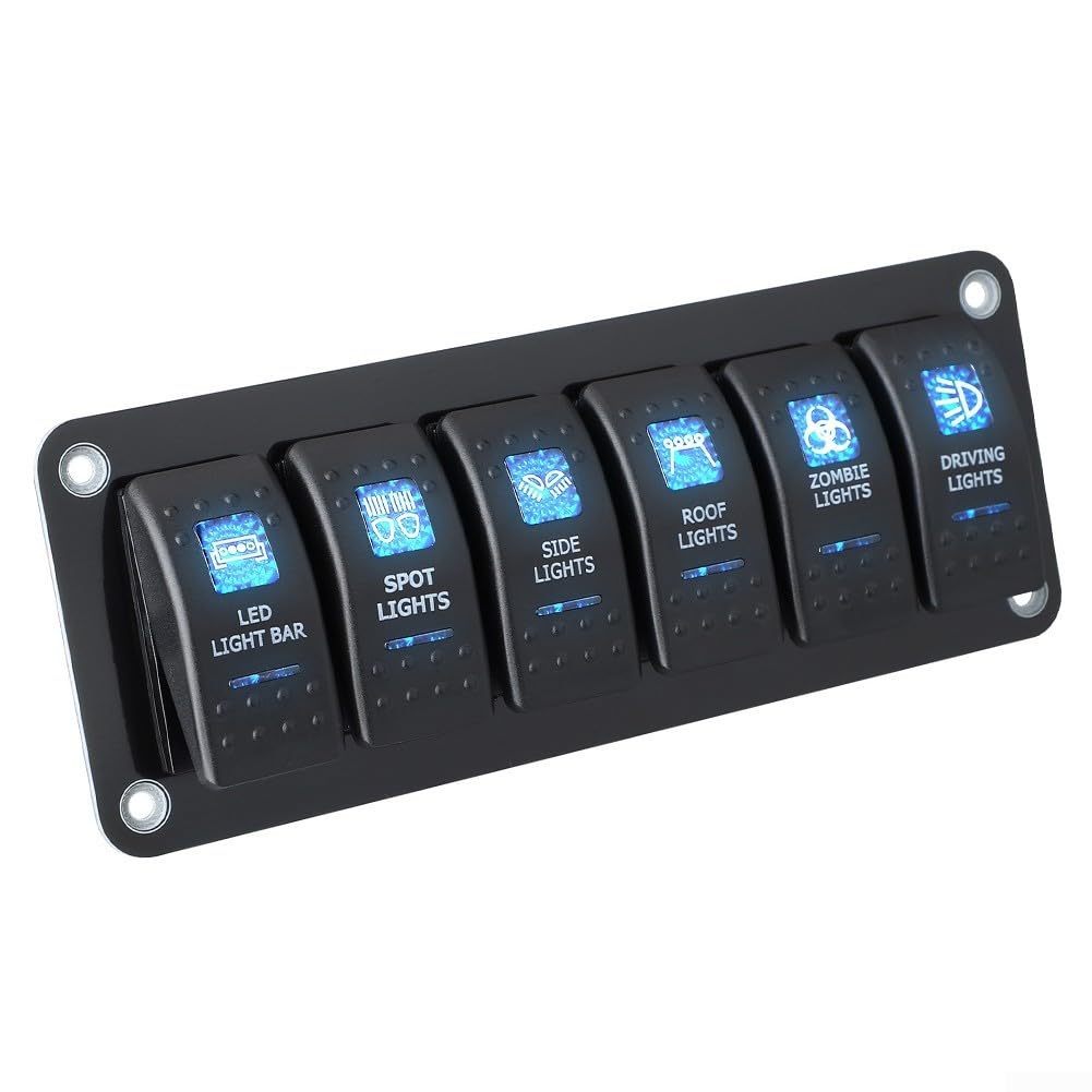 Panneau interrupteur étanche 12V 24V avec fusible 10A pour bateau de pêche et 4x4